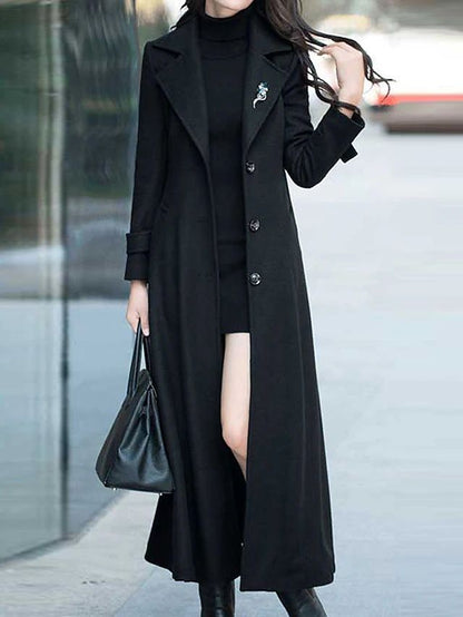 Stylish Wool Ladies' Coat - Elora-Brown-S-Nora Luxe
