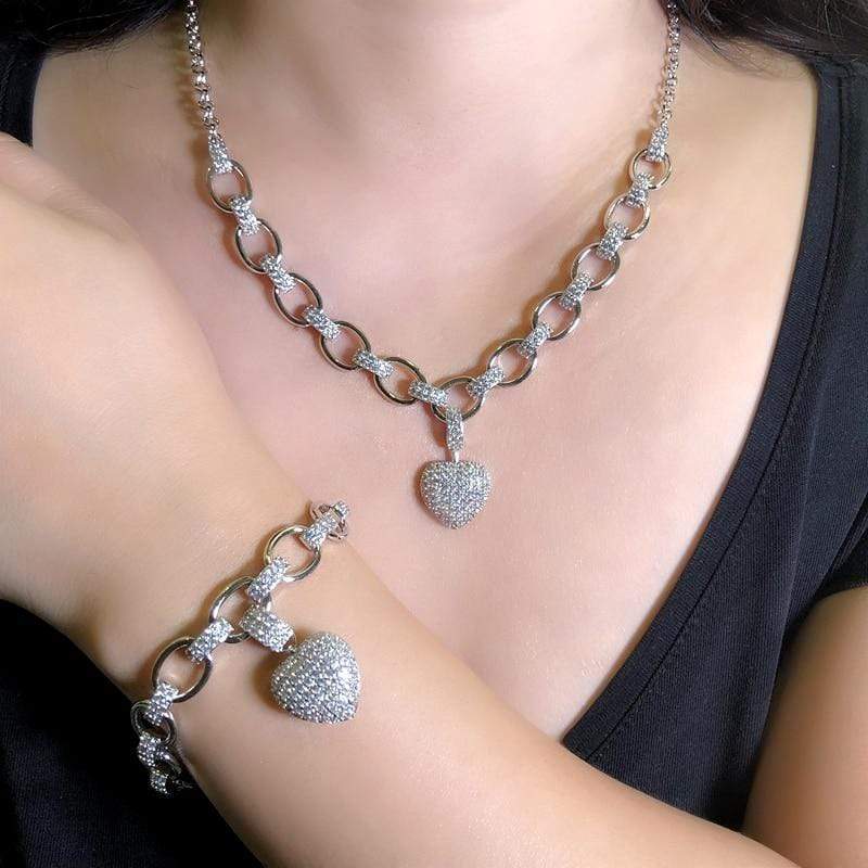 Stylish Zirconia Jewellery Set - Elisette-Silver-Nora Luxe