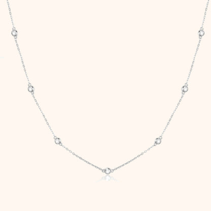 Stylish Zirconia Necklace - Elara-Silver-Nora Luxe