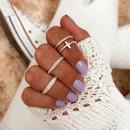 Stylish Zirconia Ring - Amelia-Silver-5-Nora Luxe