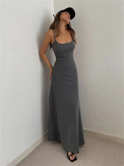 Summer dress with spaghetti straps and airy fit - Sofie-Gray-XS-State of Style