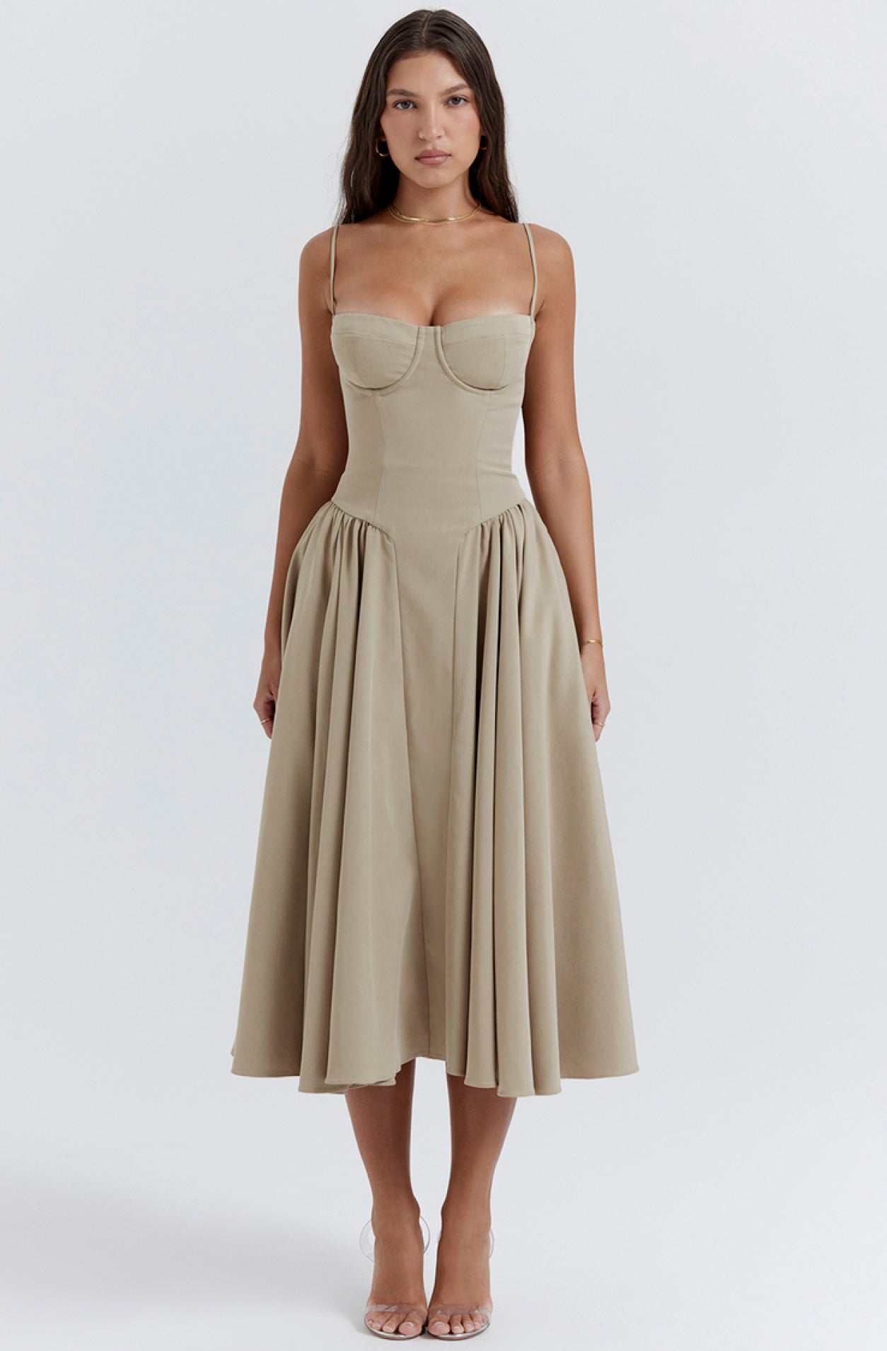 Summer dress with Sweetheart Neckline – Elvira-Blue-S-The Livary