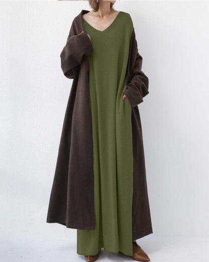 Summer Maxi Dress in Cotton-Linen Blend – Sorella-Grey-S-The Livary