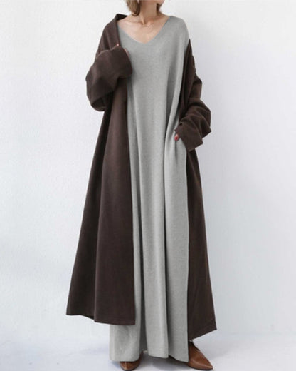 Summer Maxi Dress in Cotton-Linen Blend – Sorella-Grey-S-The Livary