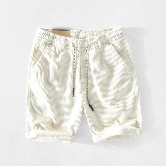 Summer men's cotton shorts with drawstring – Leon-White-S-The Livary