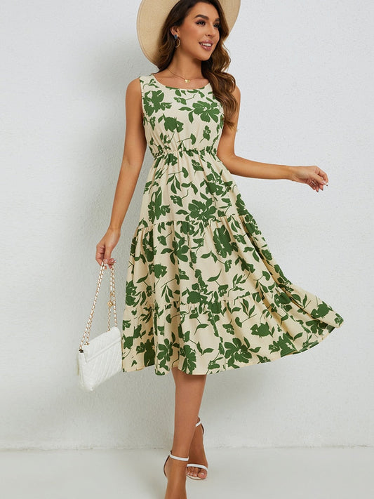Summer Midi Dress with Floral Print – Fenna-XS-State of Style