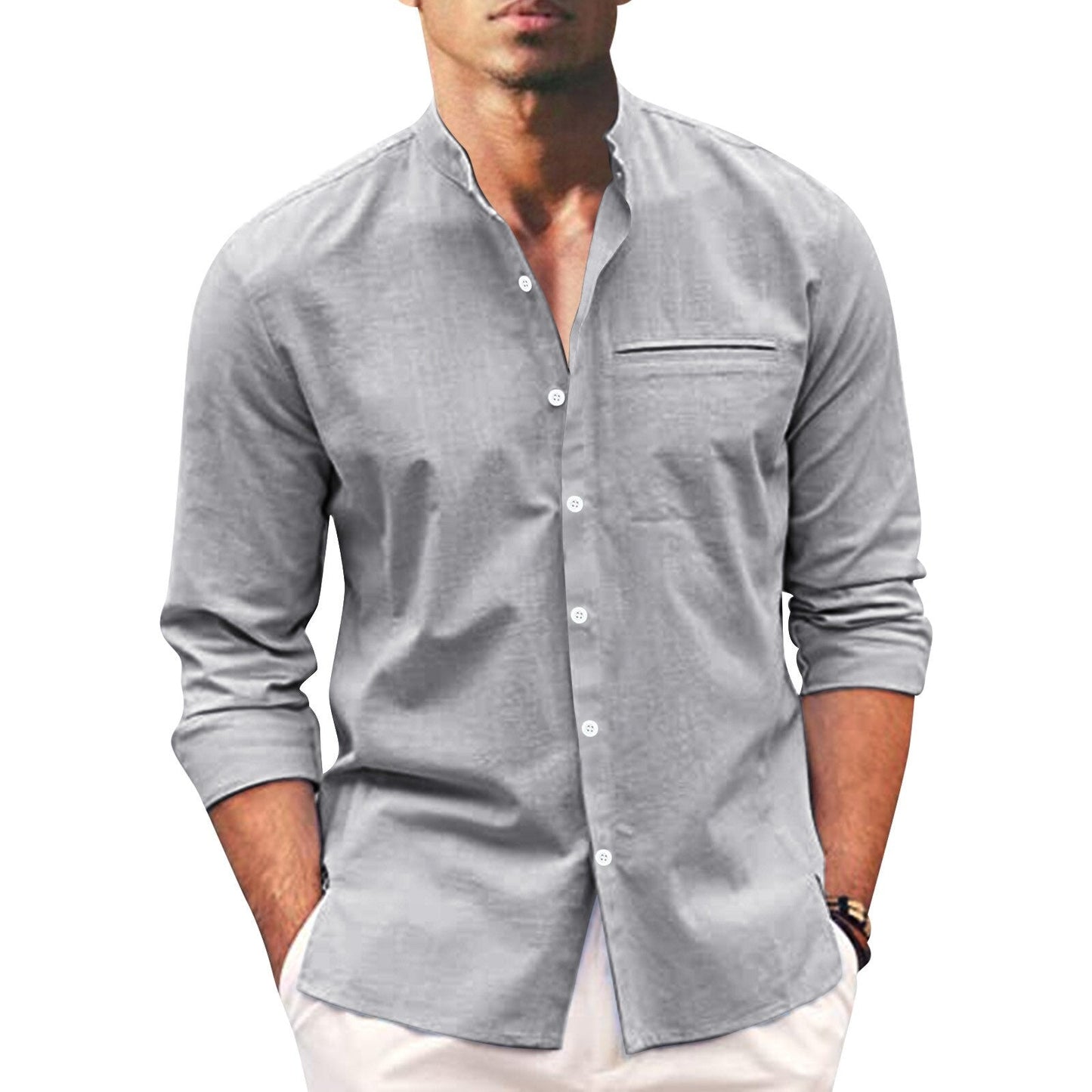 Summer shirt for men – Leonardo-Gray-S-Nora Luxe
