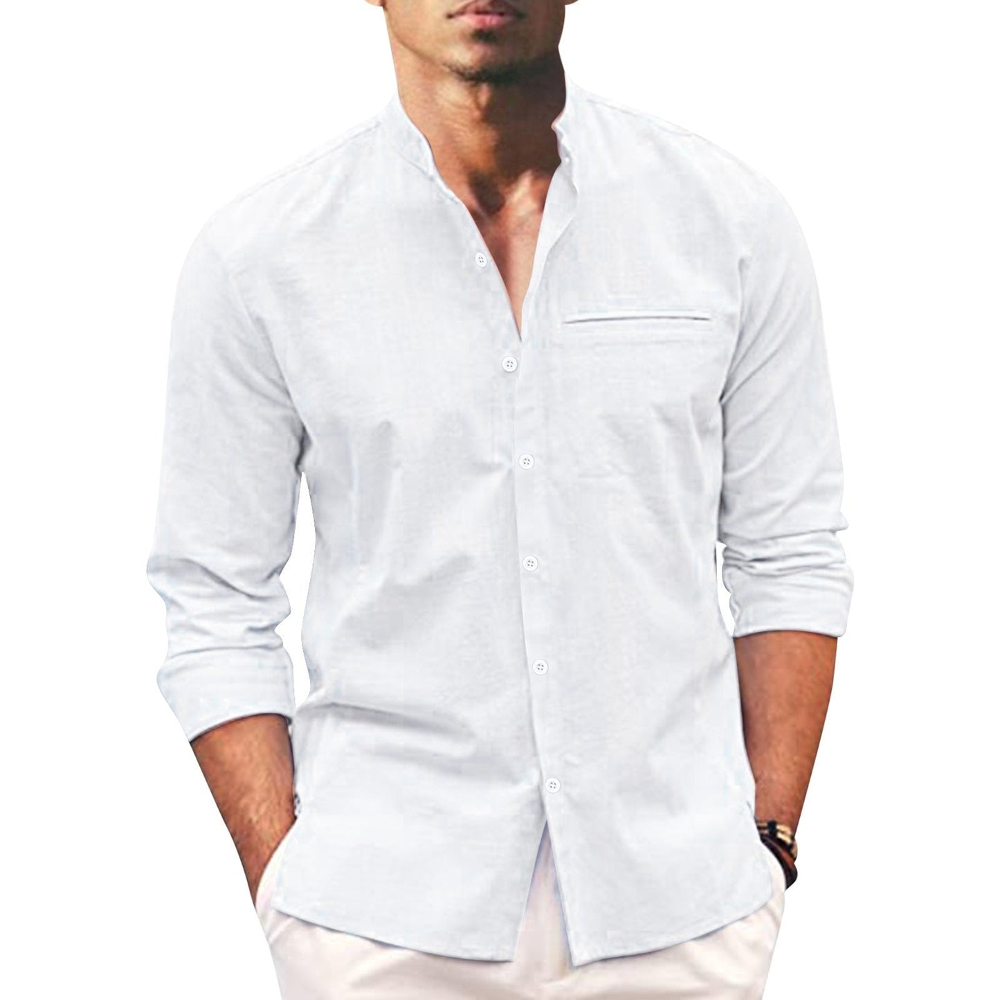 Summer shirt for men – Leonardo-White-S-Nora Luxe