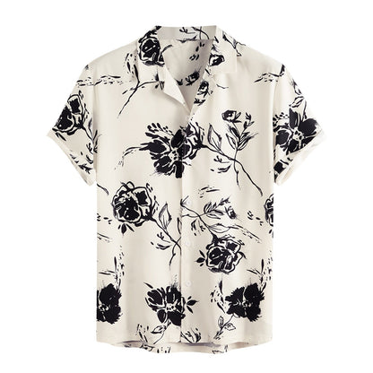 Summer shirt for men with tropical flair - AlohaVibes-Beige-M-The Livary