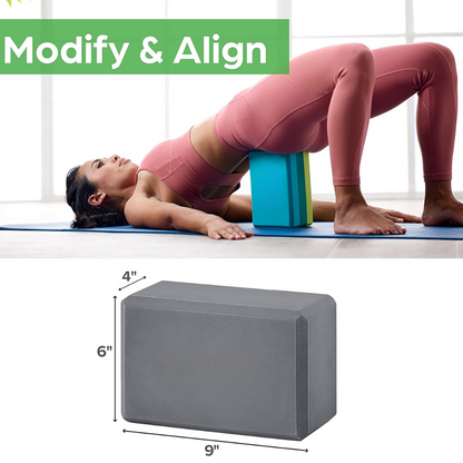Support Yoga Block - Non-slip EVA Foam-Black-Nora Luxe