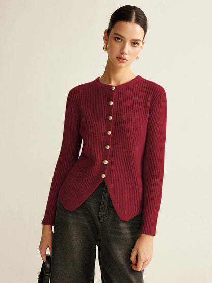 Sweater with Buttons for Women - Elise-Bordeaux-XS-Nora Luxe