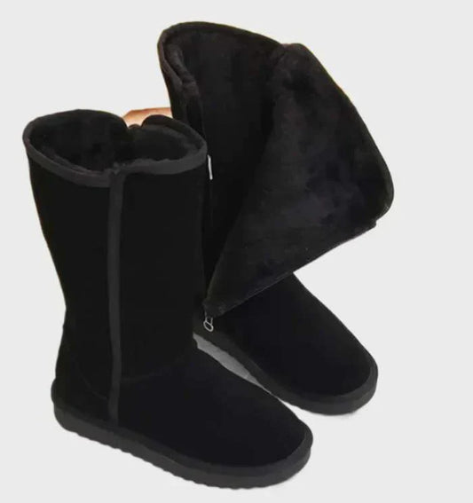 Sweden Sheepskin Ladies Boots - Sofia-Black-4.0-Nora Luxe