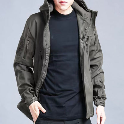 Tactical Men's Outdoor Clothing - ValorTrek-Khaki-Thermal Jacket-S-Nora Luxe