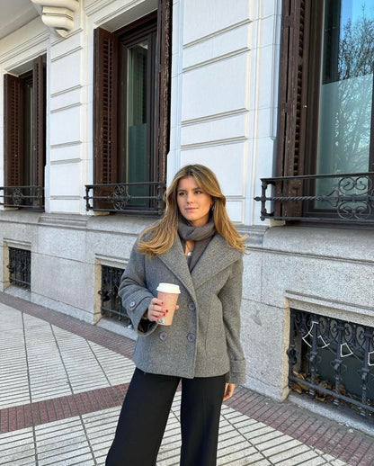 Tailored Ladies Winter Jacket - Elise-Gray-XS/S-Nora Luxe