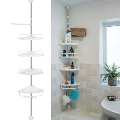 Telescopic Shower Rack with 4 Shelves – VertiRack-Nora Luxe
