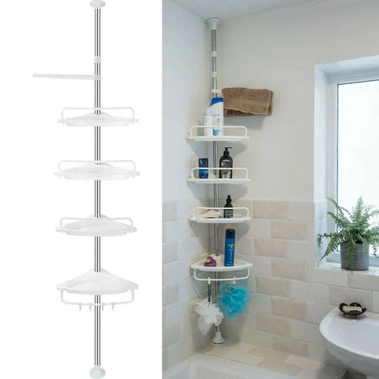 Telescopic Shower Rack with 4 Shelves – VertiRack-Nora Luxe
