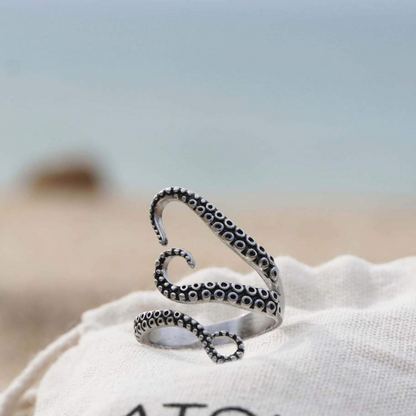 Tentacle Adjustable Silver Ring - Lotte-Nora Luxe