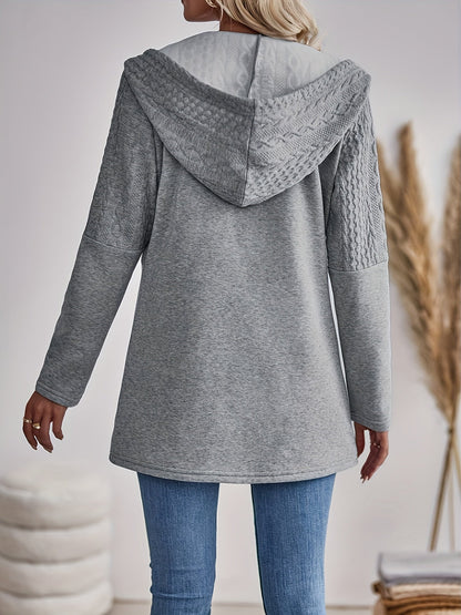 Textured Jacket with Zip and Hood - Isla-S-Nora Luxe