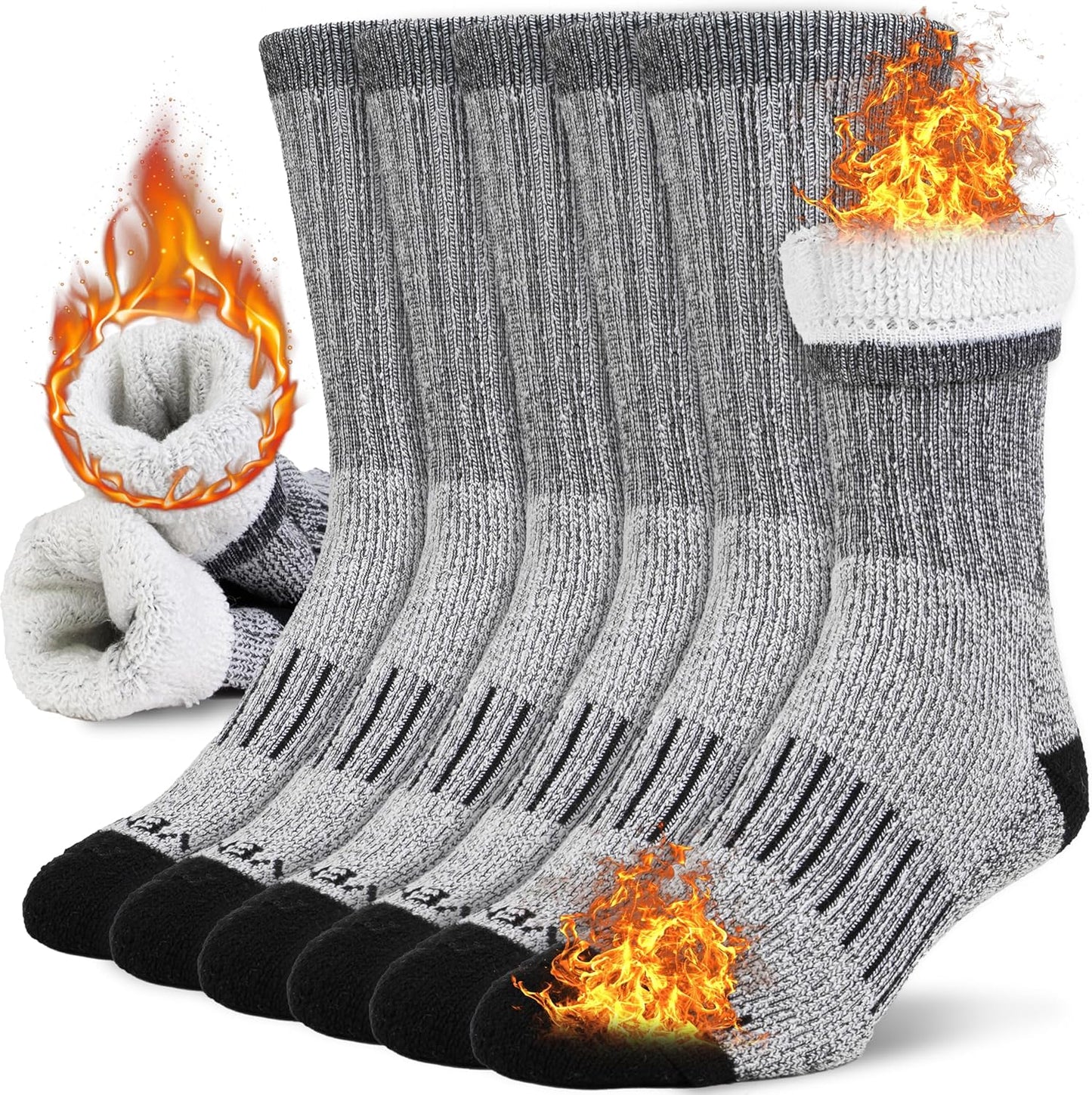 Thermal Cloud Socks for Men - Oliver-6 Pairs of Mixed Colors-Nora Luxe