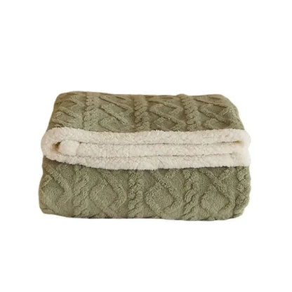 Thick Winter Lambswool Blanket - WarmWool-Dark Brown-27.56 × 39.37 in-Nora Luxe