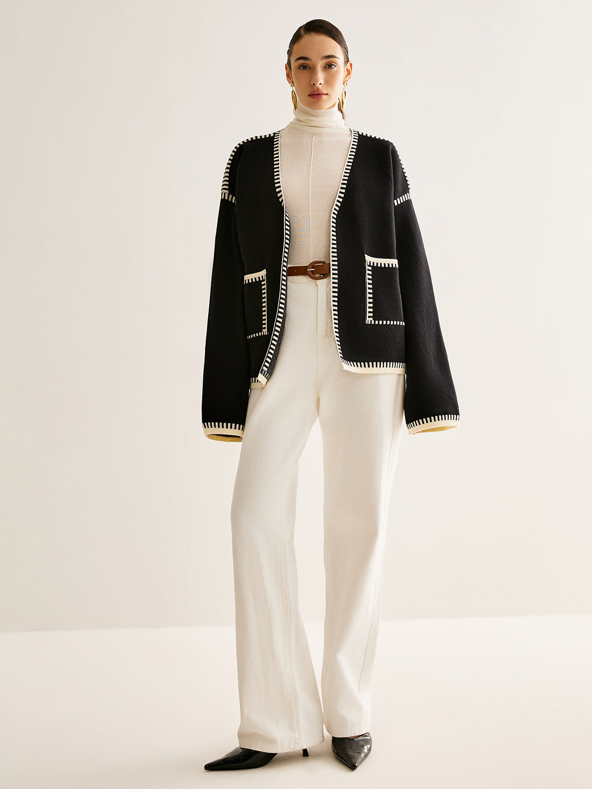 Tied Cardigan with Belt for Women - Celine-S-Nora Luxe