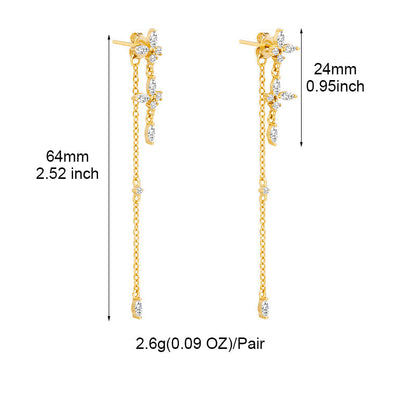 Timeless Drop Earrings - Elodie-Gold-Flower Chain Earrings-Nora Luxe