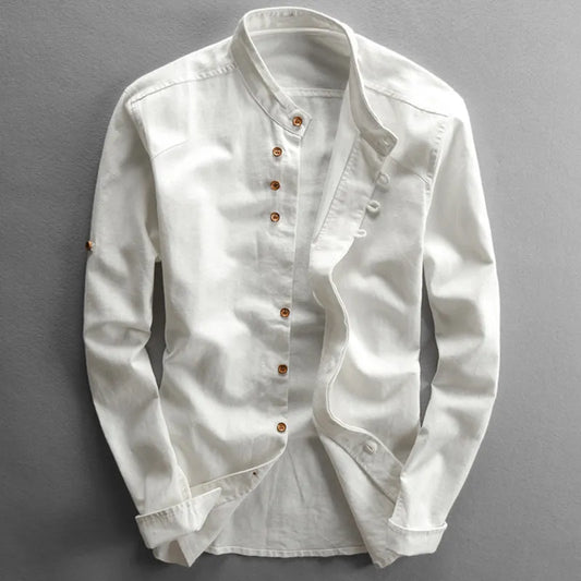 Traditional Japanese Men’s Blouse - Yuki-White-M-Nora Luxe