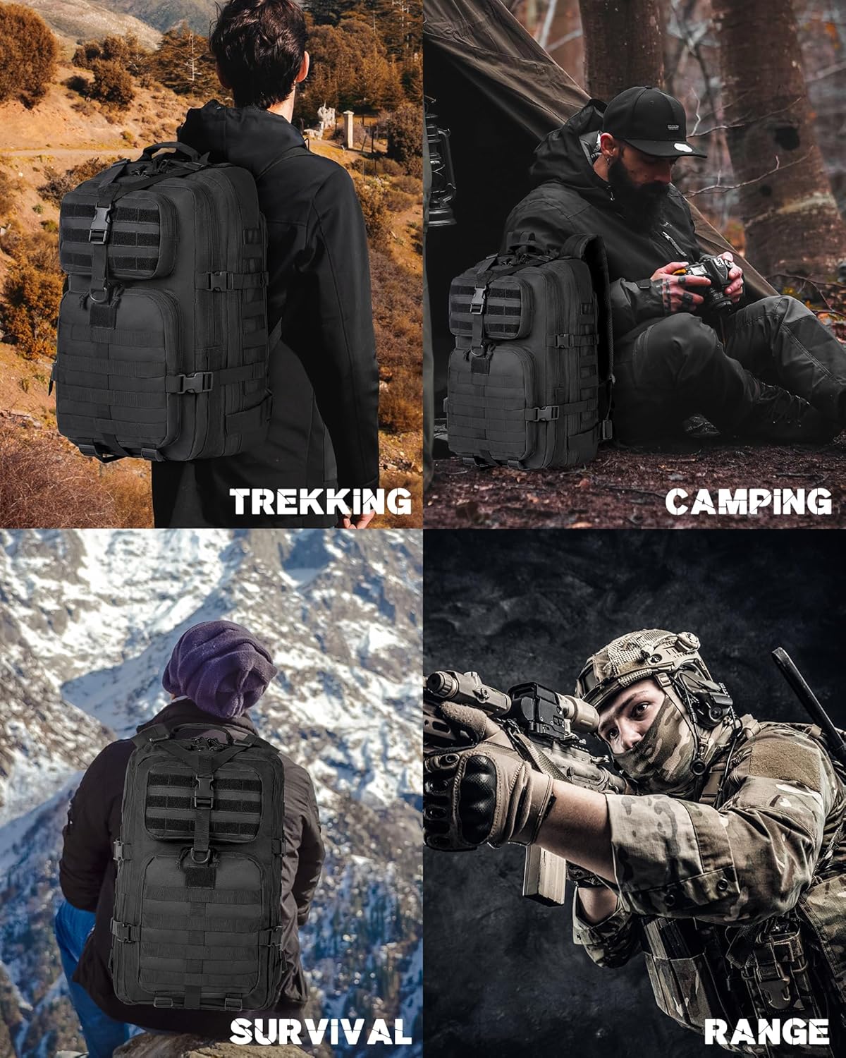 35L Outdoor Tactical Backpack with Molle System and Laptop Storage
