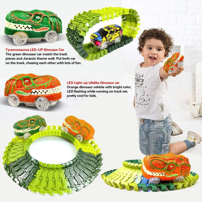 Train Set – DinoTrack-Set 1: 168 pieces Train Set + 1 Dino + 1 Train Car-The Livary