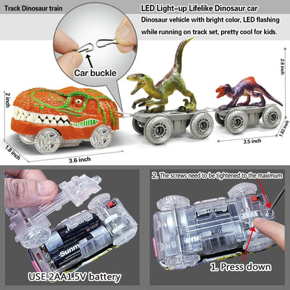 Train Set – DinoTrack-Set 1: 168 pieces Train Set + 1 Dino + 1 Train Car-The Livary