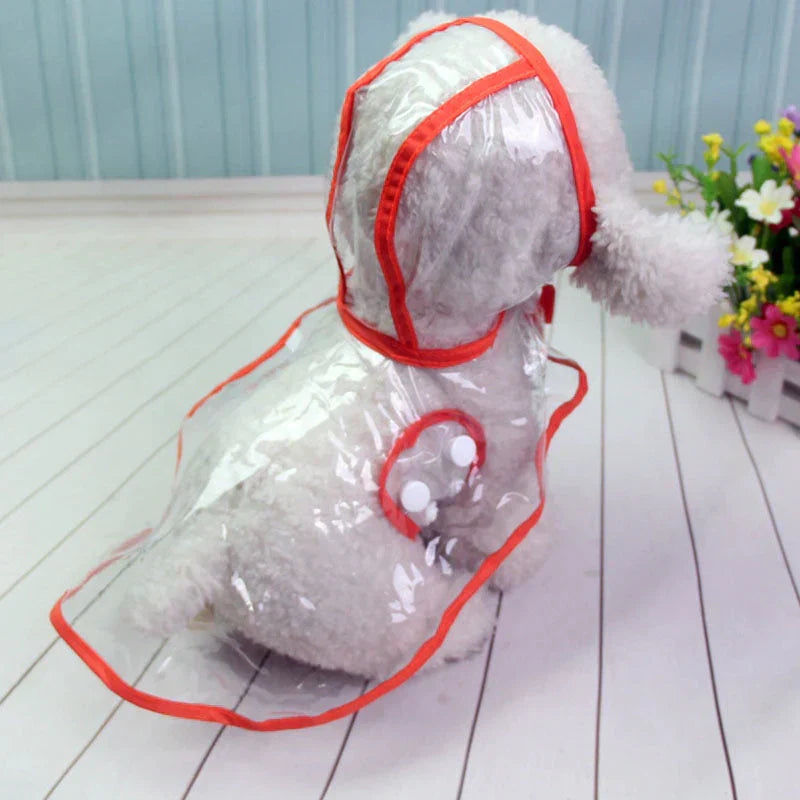Transparent Waterproof Raincoat for Dogs - DryPaw-Orange-XS-Nora Luxe