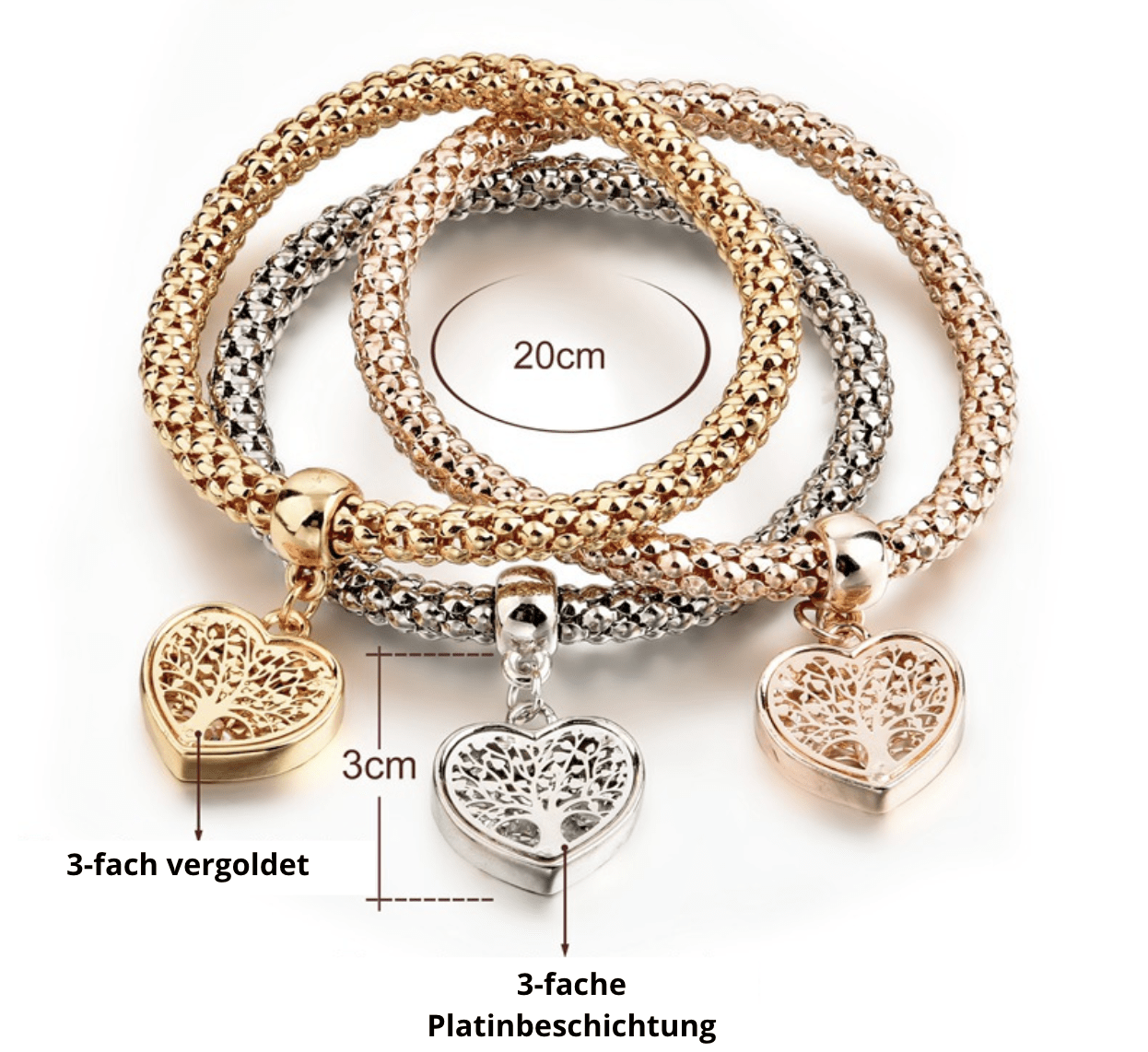 Tree of Life Bracelet Set (3-piece) - Liora-Round-Nora Luxe