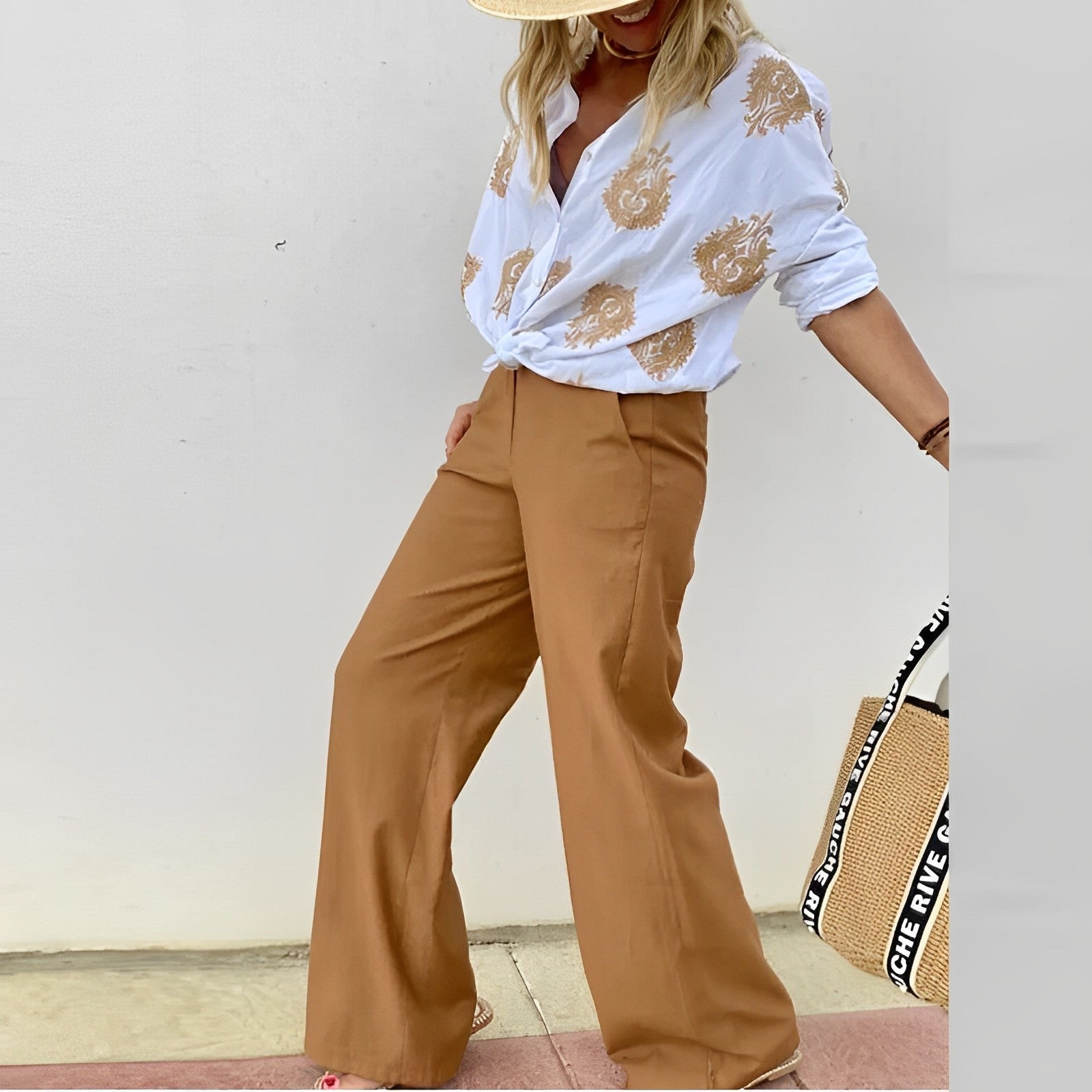 Trendy and Chic Ladies Blouse – Isabelle-Blue-S-State of Style