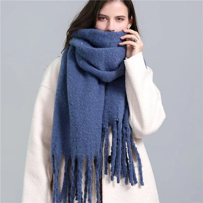 Trendy Checked Women's Scarf - Elira-Light Blue-Nora Luxe