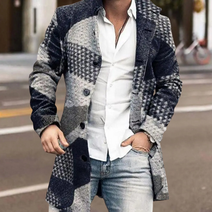 Trendy Classic Men's Coat - Matthis-Blue-S-Nora Luxe