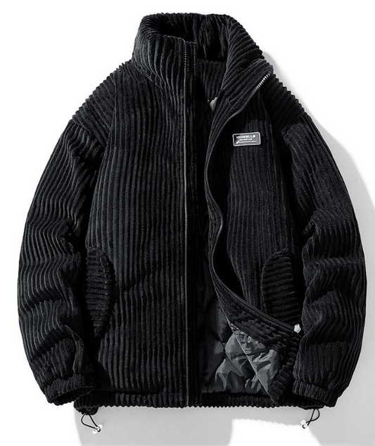 Trendy Corduroy Men's Jacket - Felix-Black-S-Nora Luxe