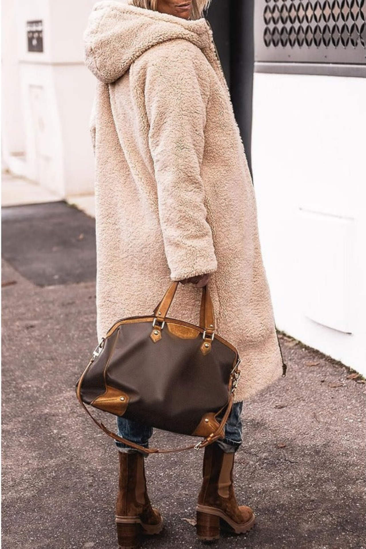 Trendy Double-Sided Ladies Winter Coat - Sofia-Brown-S-Nora Luxe
