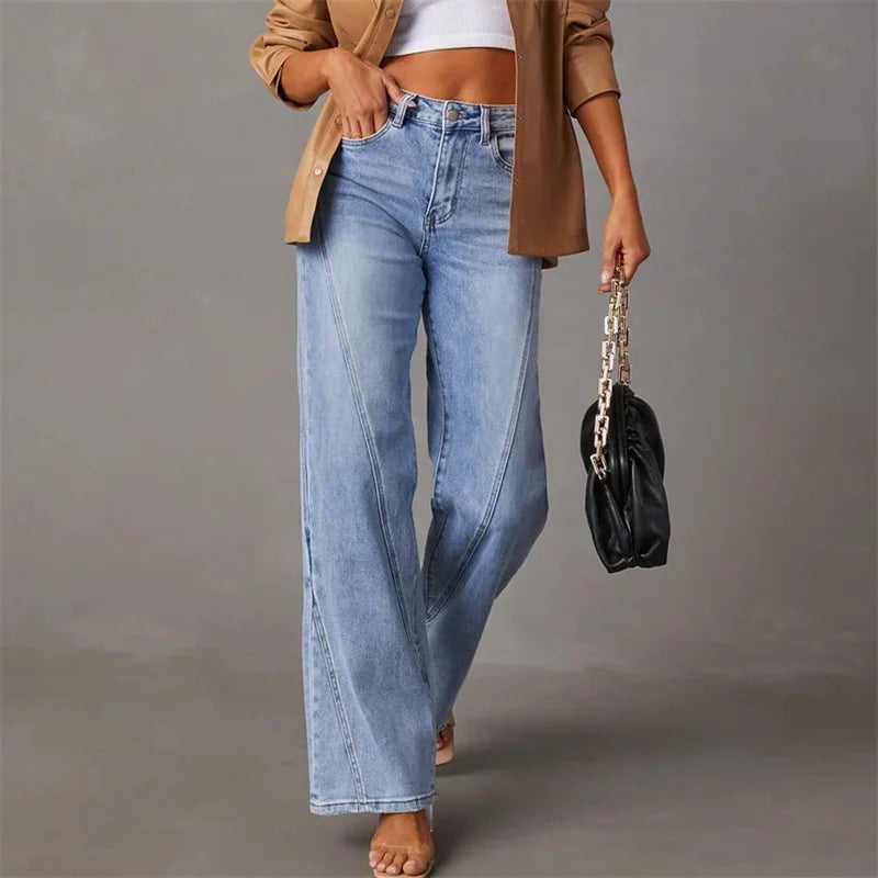 Trendy Flared Denim Jeans - Amarine-S-Nora Luxe