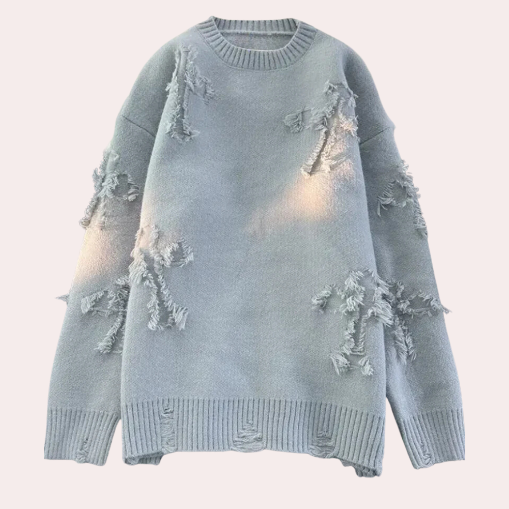 Trendy Grey Sweater with Unique Design for Men - Dario-S-Nora Luxe