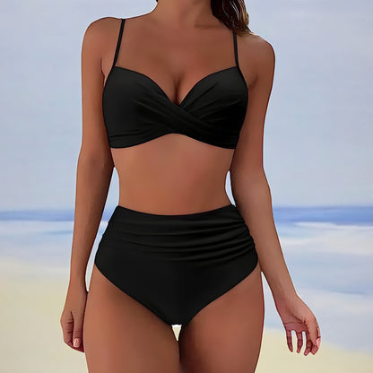 Trendy high-waist bikini with a comfortable fit – Eula-Green-S-The Livary