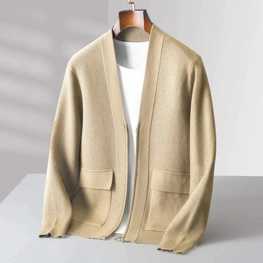 Trendy Knitted Men's Vest - Noah-Beige-S-Nora Luxe
