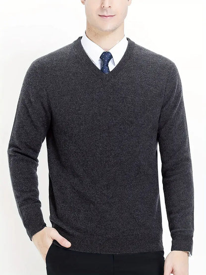 Trendy Knitted Sweater with Round Neck - Dante-Dark gray-S-Nora Luxe
