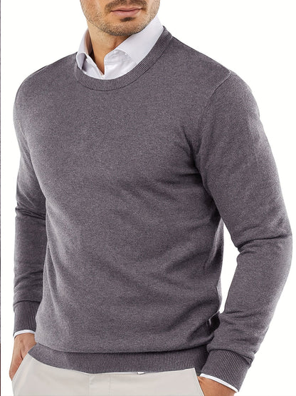 Trendy Knitted Sweater with Round Neck - Dante-Gray 2-S-Nora Luxe
