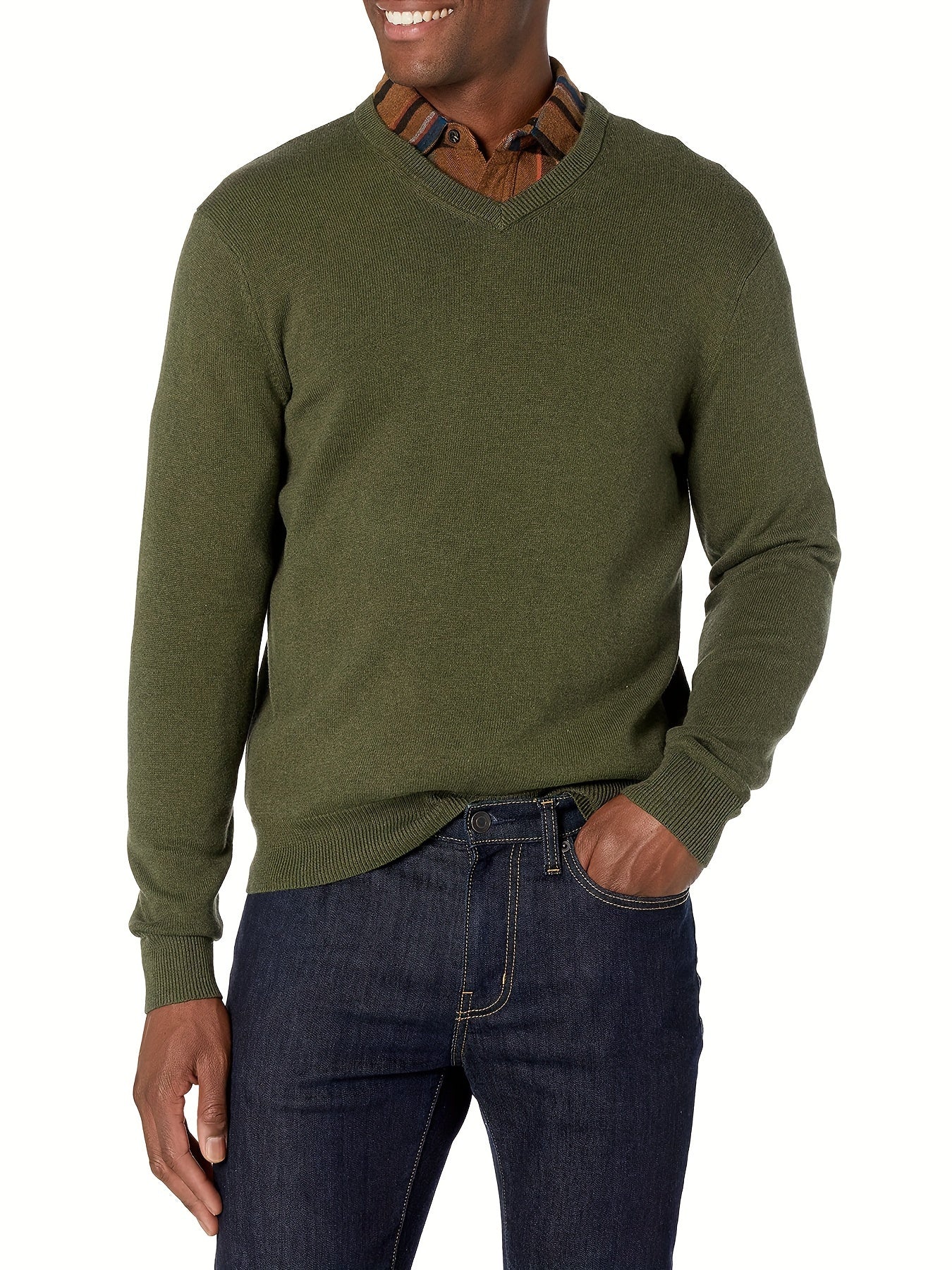 Trendy Knitted Sweater with Round Neck - Dante-Green-S-Nora Luxe