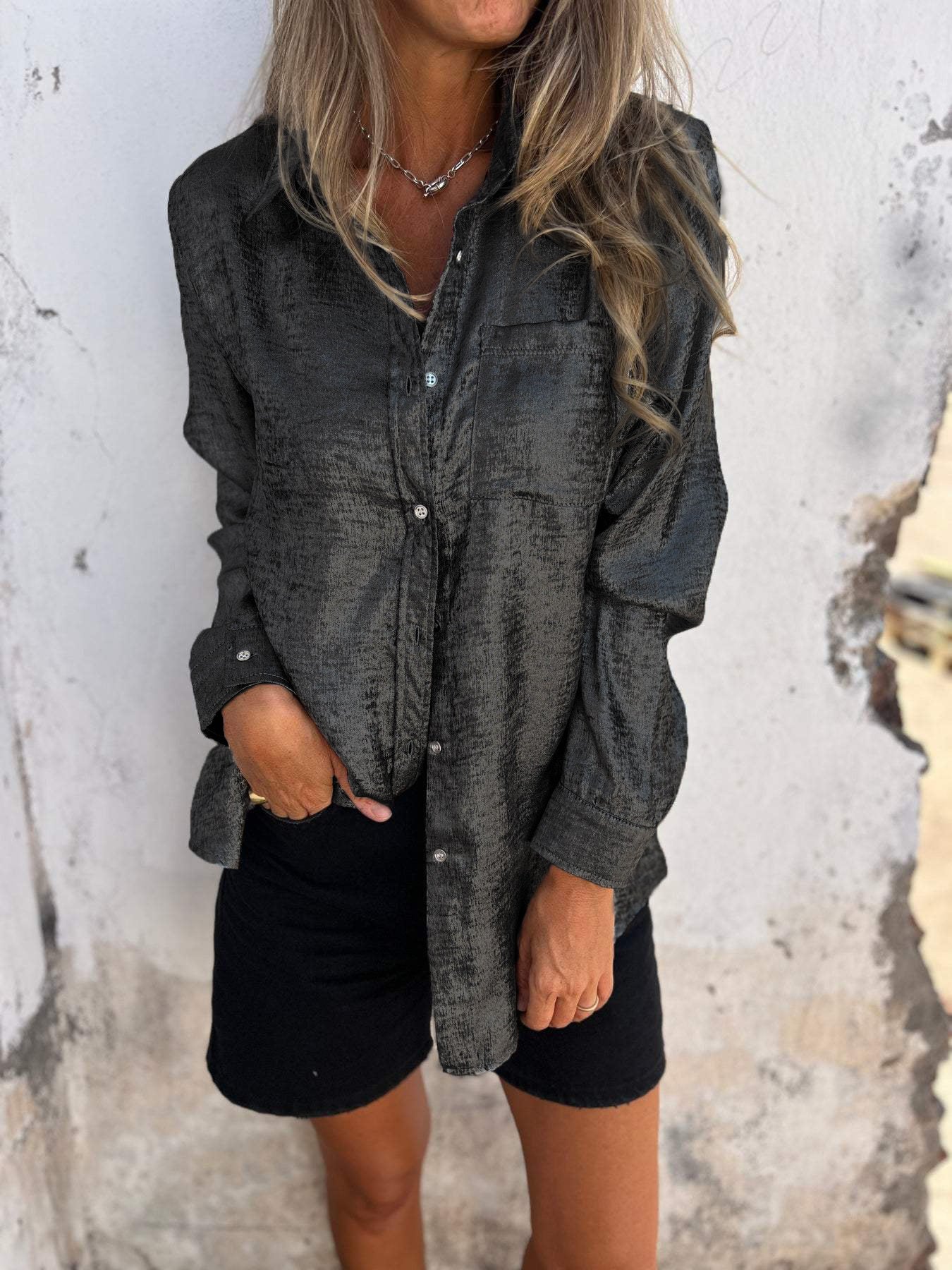 Trendy Ladies Blouse - Evelyn-Black-S-Nora Luxe