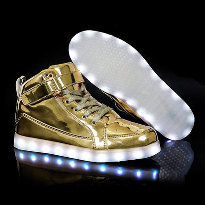 Trendy LED Sneakers with Rechargeable Lighting - LumaBoost-Black-2.5-Nora Luxe