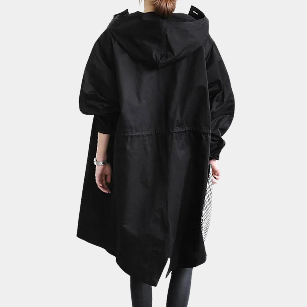 Trendy Long Ladies Jacket - Alessia-Black-XS-Nora Luxe