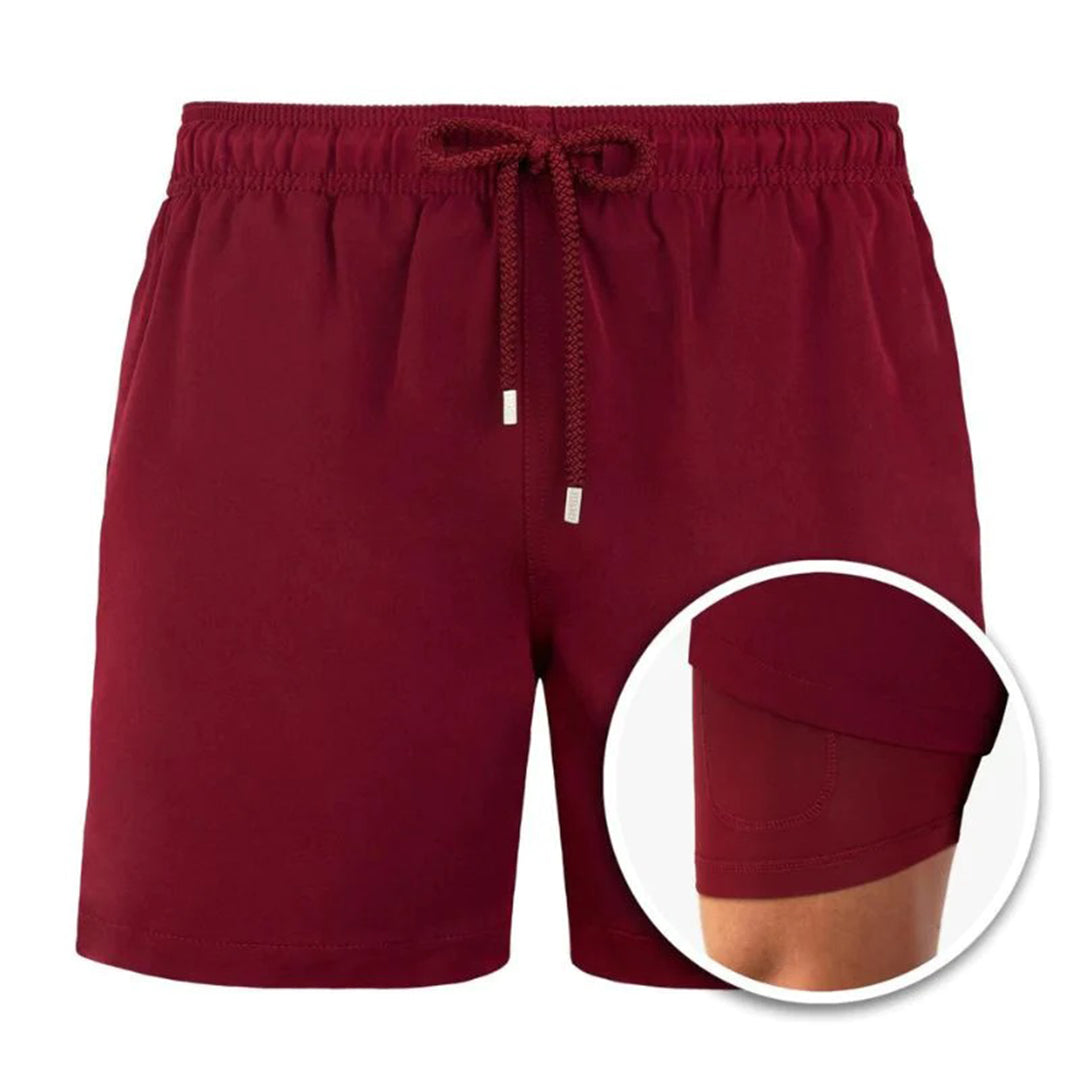 Trendy Men's Swimming Shorts with Print – Julien-Red-S-State of Style