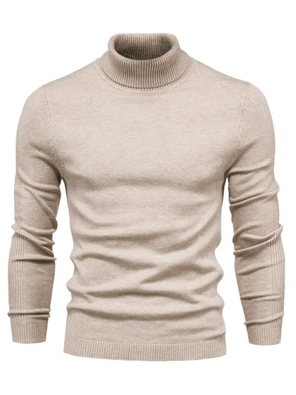 Trendy Men's Turtleneck - Lars-Beige-S-Nora Luxe