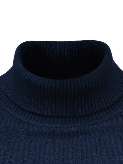 Trendy Men's Turtleneck - Lars-Blue-S-Nora Luxe